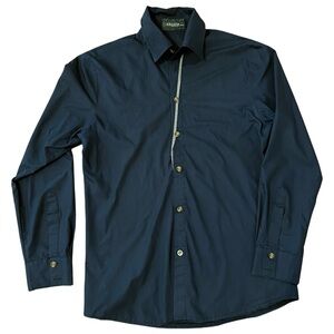 Navy Houndstooth Accent Button-Down